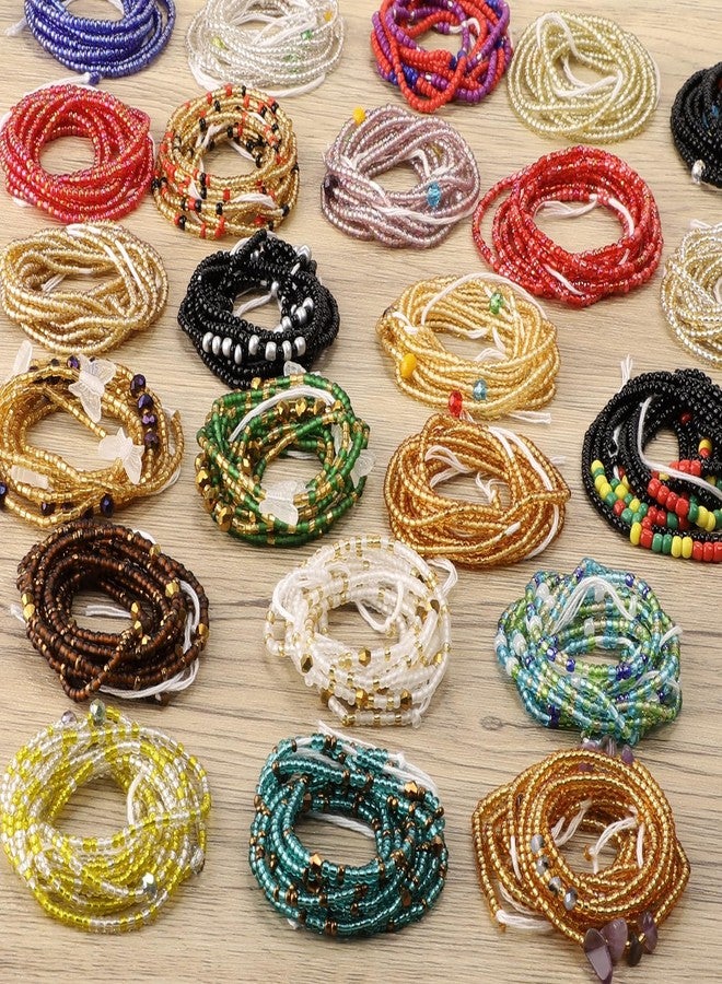 Teniinet 2PCS 50” Handmade African Waist Beads for Women Non-Stretching,Waist Jewelry Body Accessories for Women(Tie-on) - Image 5